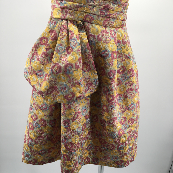 Zac Posen Target floral metallic Cocktail dress - Picture 3 of 8